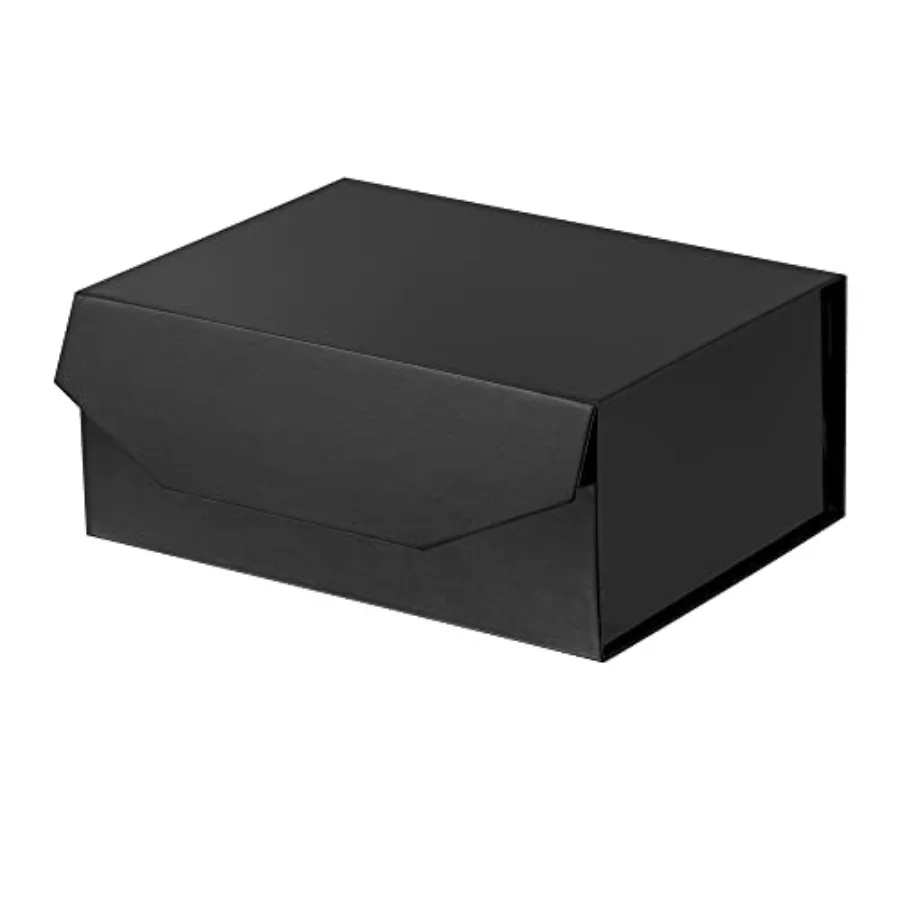 

1Pcs Black 9.5x7x4 Inch Gift Box, Small Magnetic Box with Lid Black Small Gift Boxes for Groomsman proposal Foldable Magnetic C