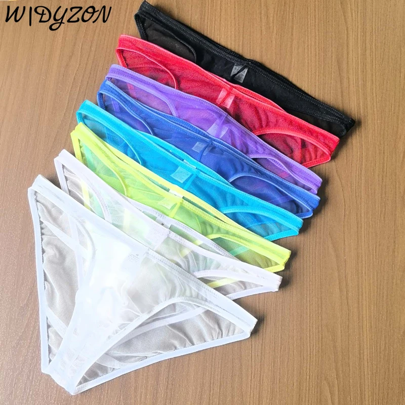 

Men Ultra-thin Mesh Briefs Underwear Men Sexy Bikini Briefs Cuecas Calzoncillos Gay Slip Quick Dry Men's Exotic Lingerie