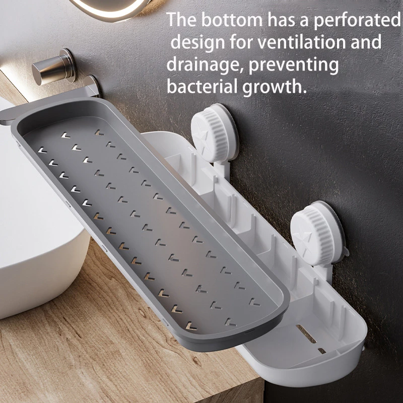 Bathroom Organizers Rack Toilet Washbasin Wall Mounted Towel Storage Rack Rotating To Suck Remove Kitchen Dish Drying Rack
