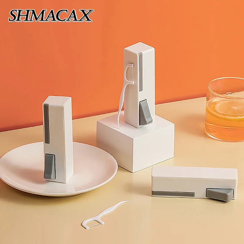 

1 Set Plastic Automatic Portable Teeth Flosser Storage Box Floss Pick Dispenser Convenient Practical Great For Traveling Camping