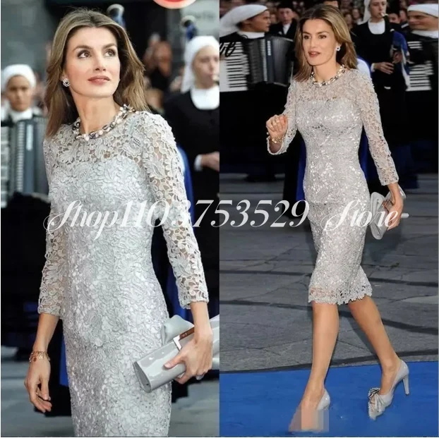 Silver Lace Hollow Out Mother of the Bride Dresses 2024 Elegant and knee-length mother of the bride dresses for weddings