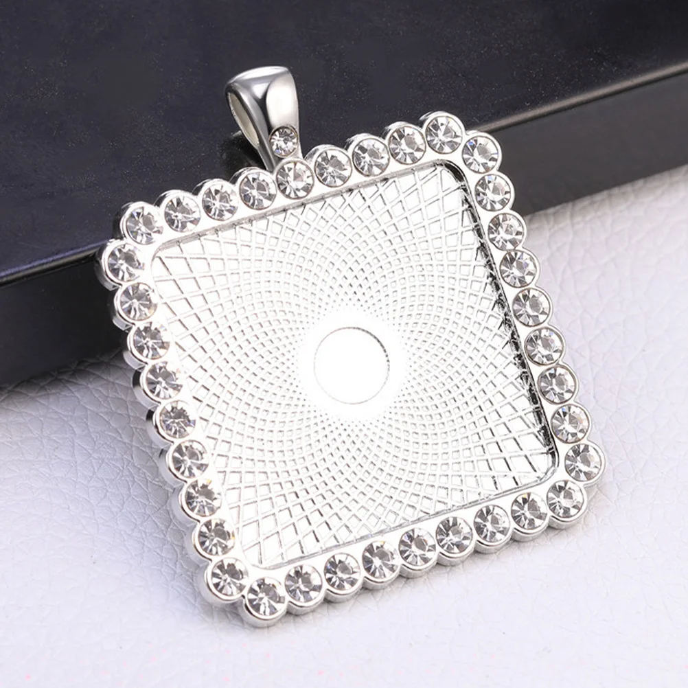 

10 Pcs Diamond Bottom Bracket Trays Oval Prong Stainless Jewelry Necklace Pendant Base Making Blanks Holder
