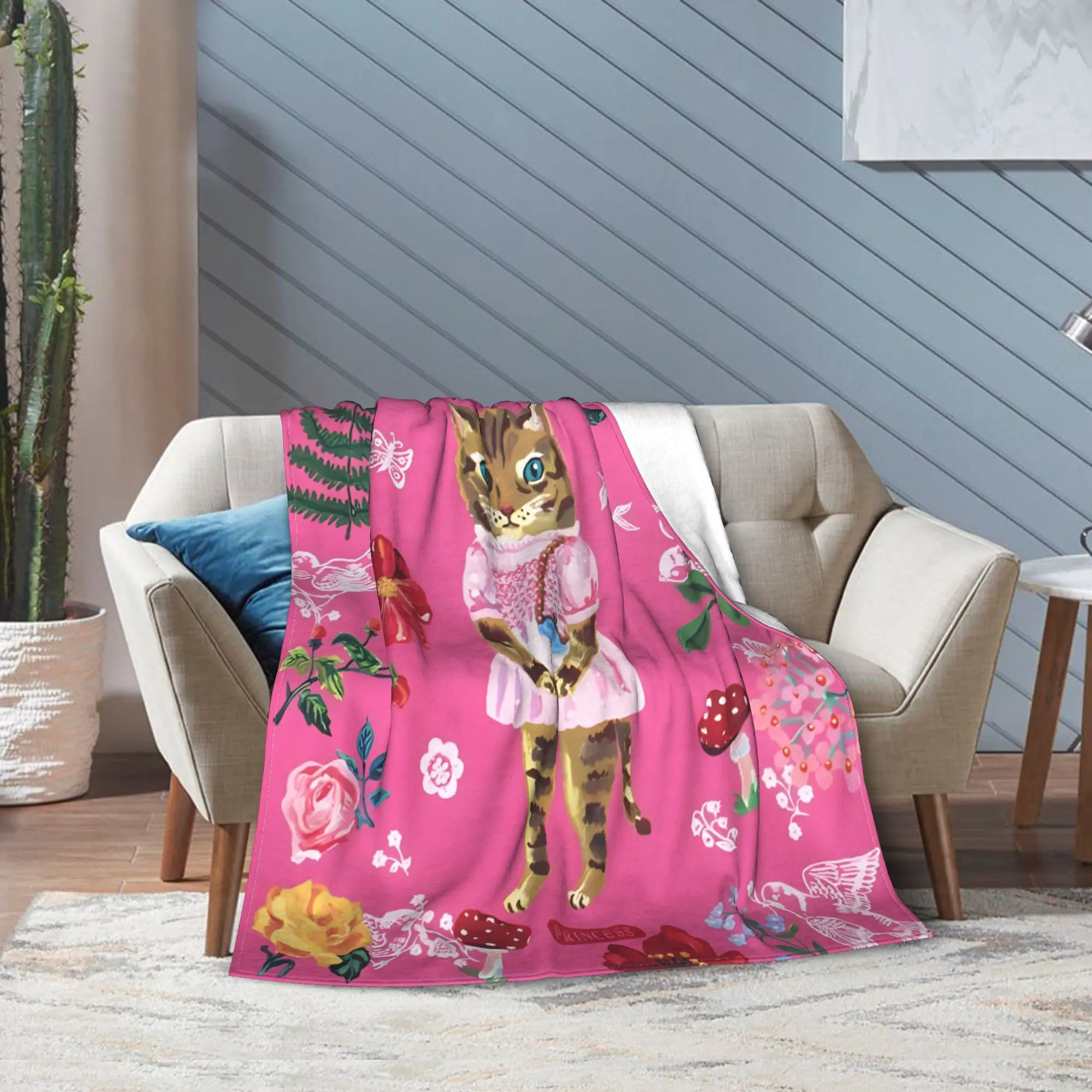 Nathalie Lete Theme Artistic Print Blanket Soft Lightweight All Season Couch Sofa Bed Throw Blanket Gift for Fans