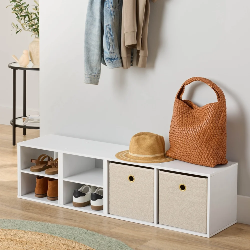 4 Cube Vertical Storage Organizer Shelving System Open Closed Back Bookcase Home Office Living Room Functional Stylish Storage