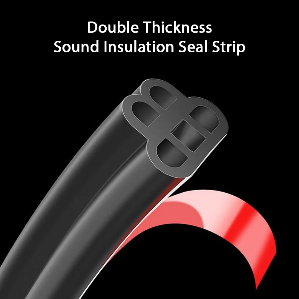 5 Meters Car Door Seal Strip Double Layer L-shaped Rubber Seal Strip Sound Insulation for Car Trunk SUV Door Hood Trunk