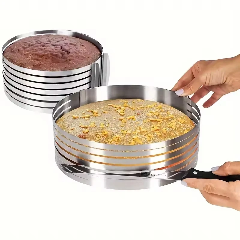 6 Layers Adjustable Stainless Steel Round Cake Slicer 6-8Inch Bread Cutter Mousse Ring Mold Cakes Tools DIY Baking Accessories