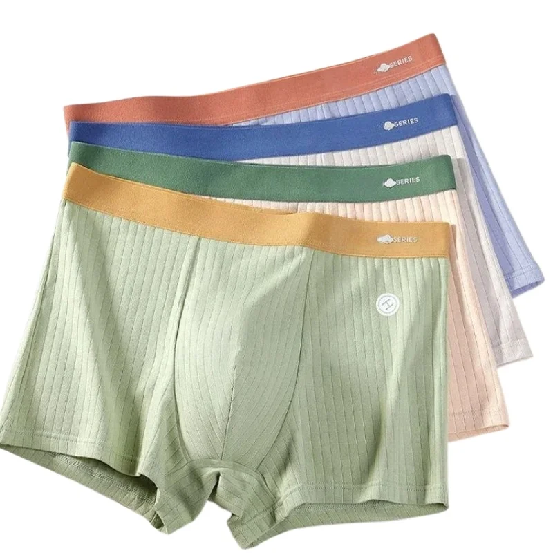 4PCS Teens Boys Antibacterial Panties for Kids Thin Soft Breathable Knickers 8+y Children Underwears Young Baby Solid Briefs
