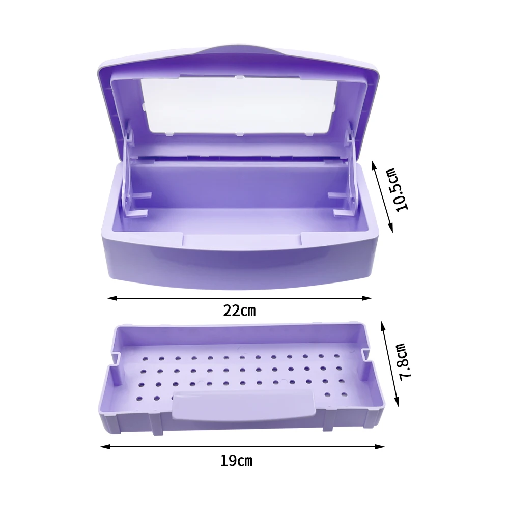 1pcs Dental Tool Disinfection Box Tweezers Nail Art Instruments Nail Tool Disinfection Trays Cleaning Ninstrument Storage Boxs