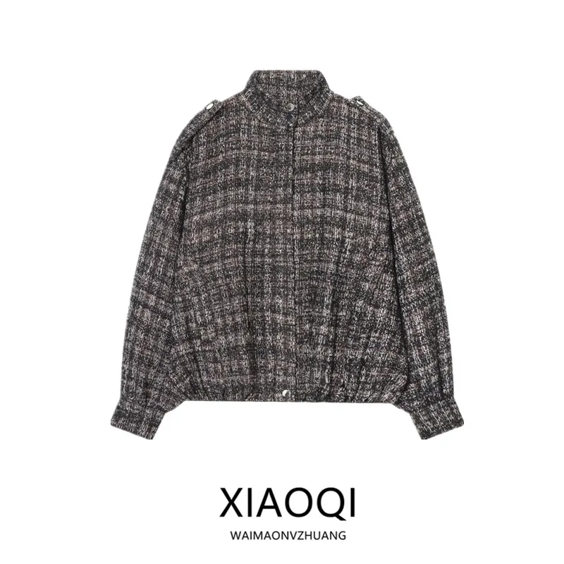 

Metallic Color Line Structure Jaet Outerwear Women's Faion 2025 Winter New Arrival Versatile Casual Sle Zipper Closure ...