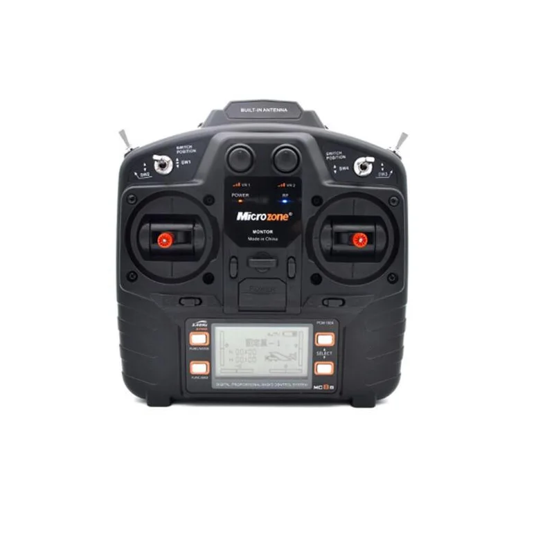 Microzone MC8B 2.4G 8CH trasmettitore di controllo remoto a funzione completa con ricevitore MC9002 per aereo ad ala fissa Multi asse Aircraf