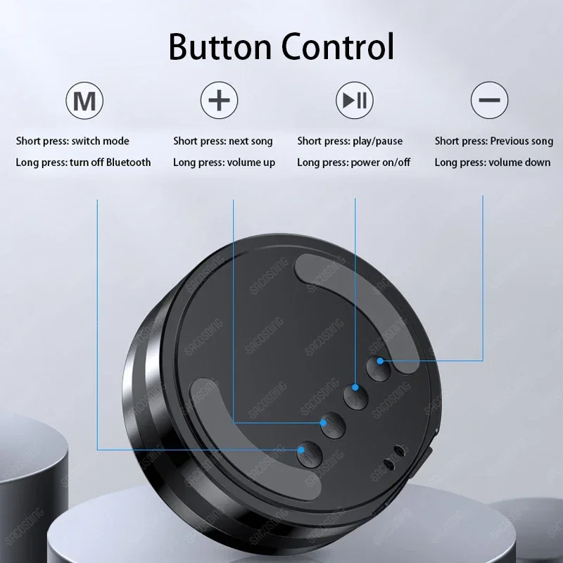 2024 Wirless Bluetooth Speaker Built-in mic Car Call TF USB Outdoor Column Bass Mini Portable Wireless Speakers TWS Subwoofer