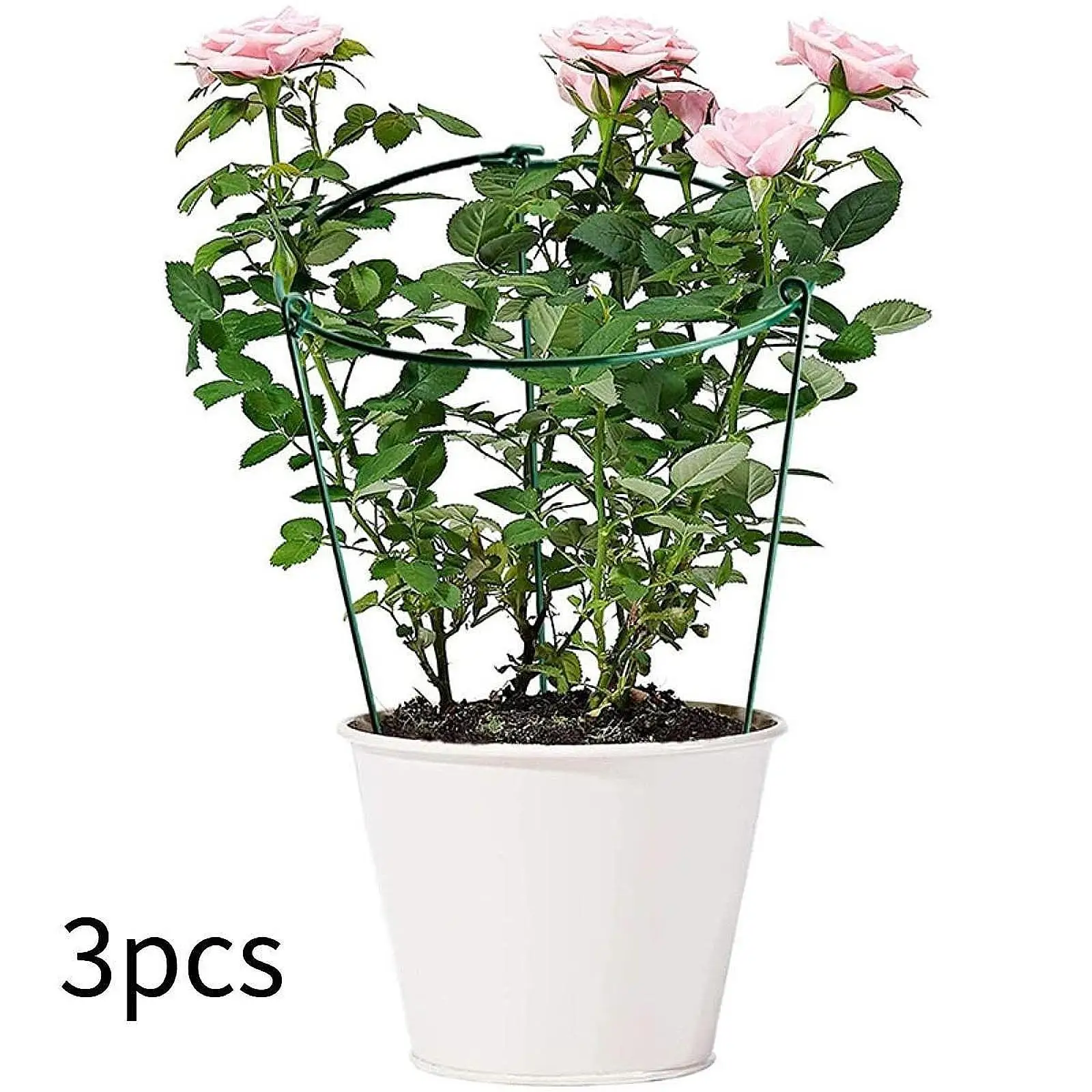3Pcs Iron Peony Cages Plant Support Stakes 9.8x15.7inch Multifunctional Round Plant Trellis for Garden Sturdy Simple Assembly