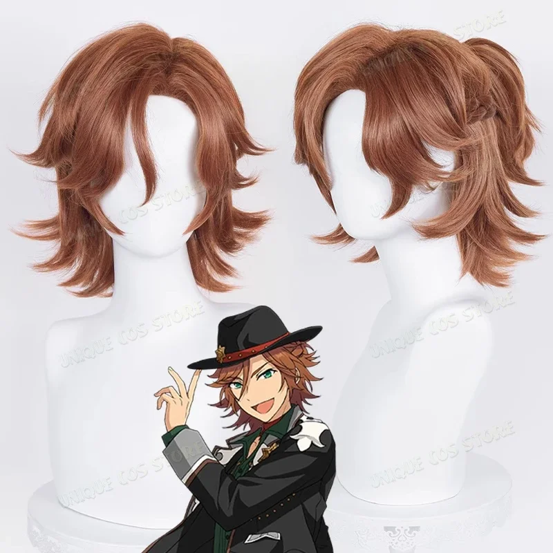 

Game Ensemble Stars MaM Mikejima Madara Cosplay Wig Unisex Short Brown Curly Hair Wigs Halloween Accessories Costume Props