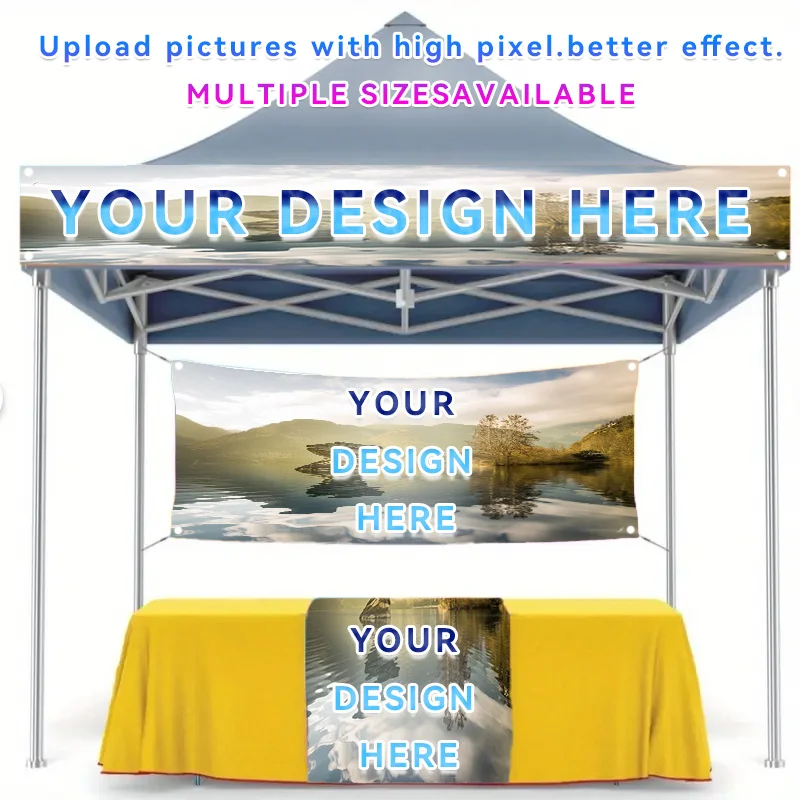 2D Flat 1pc Customizable Tent Banners Personalized Party Decorations Featuring Your Logo/Text, Suitable for Birthdays, Weddings