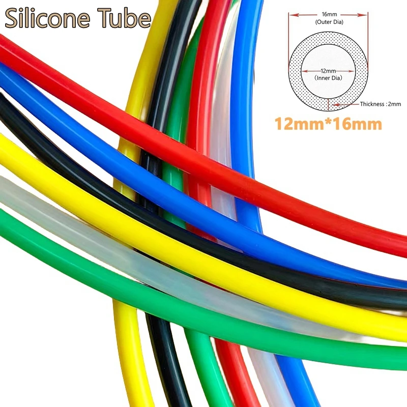 

1/5 Meters I.D 12mm O.D 16mm Silicone Tube Soft Drink Pipe Water Connector Flexible Rubber Hose Food Grade Soft Various Colors