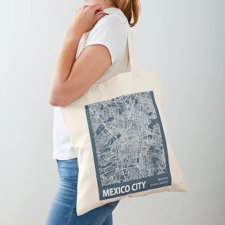 

Mexico City Blueprint City Map Tote Bag sacs de shopping bag for beach university shopper bag Portable shopping