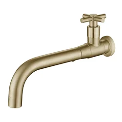 Basin Sink Faucet Bathroom Single Cold Water Tap Wall Faucet 360 Rotation With Single Handle Black Gold Tap for Kitchen Garden