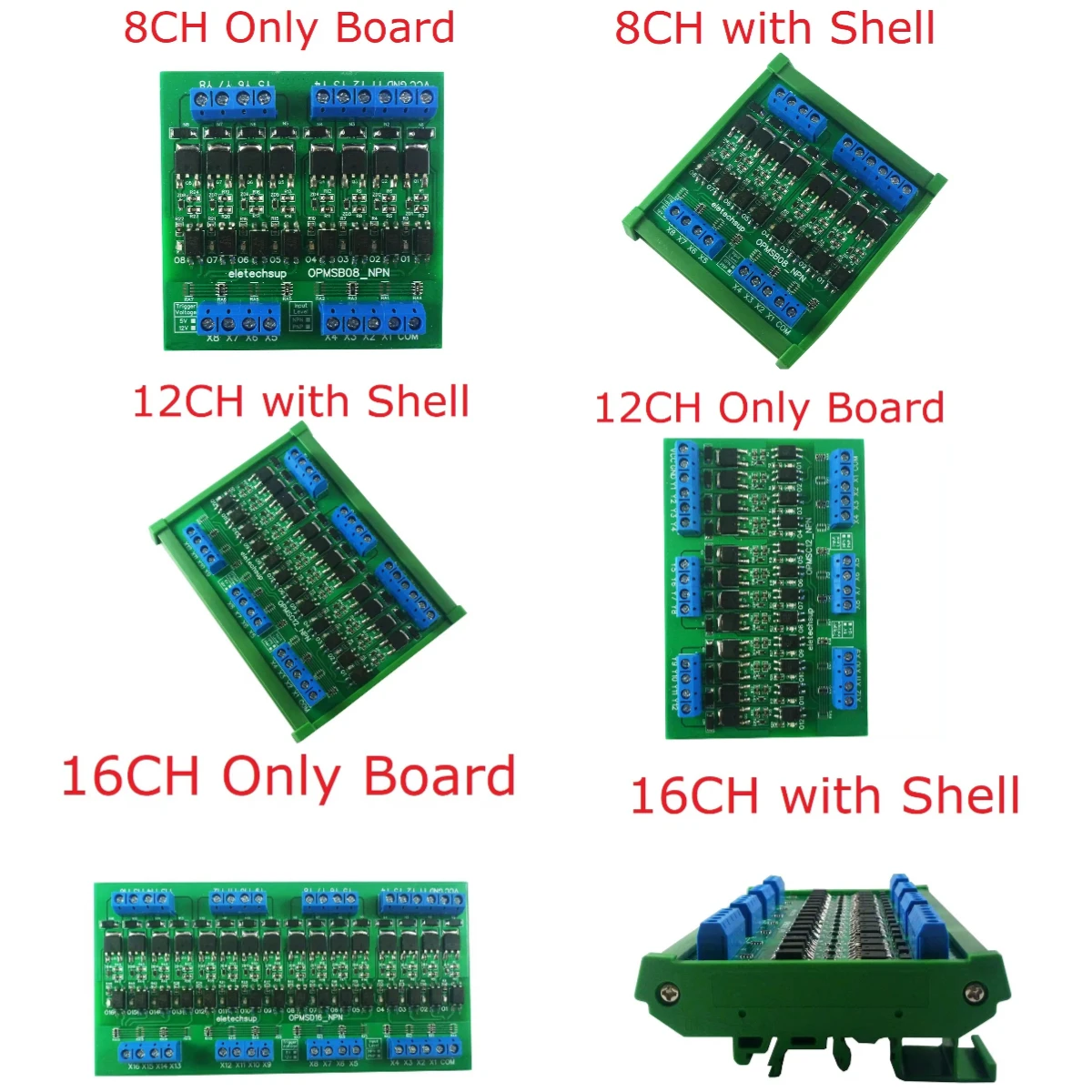 Moduł rura MOS do izolacji płyty wzmacniacz sygnału 4-16CH 5A PLC NPN PNP IO cyfrowy konwerter poziomów logicznych DC 3.3V 5V 12V 24V