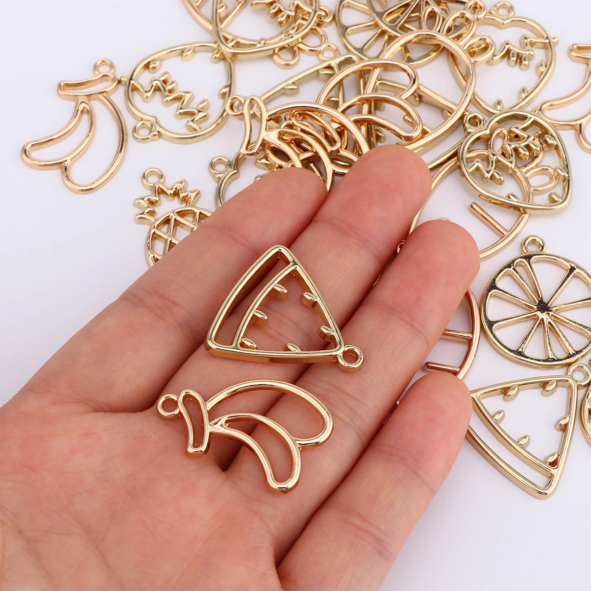 

30 Pcs Hollow Out Fruit Earring Accessories Lightweight Comfortable DIY Jewelry Making Tools Alloy Pendant Drop