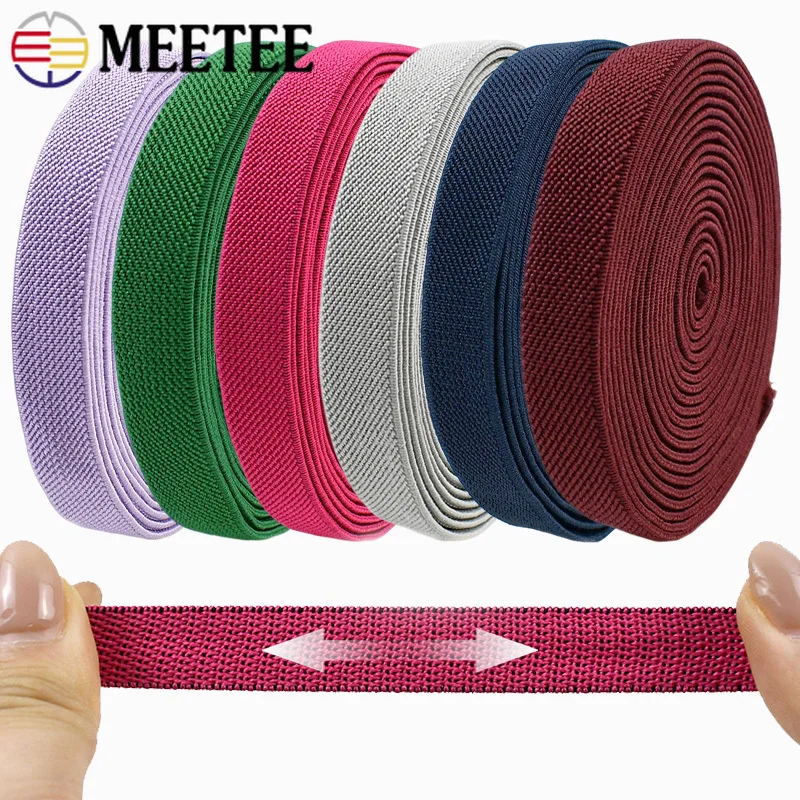 

5M Meetee 20-50mm Colorful Elastic Band Stretch Rubber Bands Clothing Belt Elasticity Webbing DIY Garment Sewing Accessories