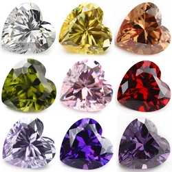 50pcs/20pcs 3x3-12x12mm 5A Heart Shape CZ Stone Various Color Cubic Zirconia Loose Synthetic Gems For Jewelry