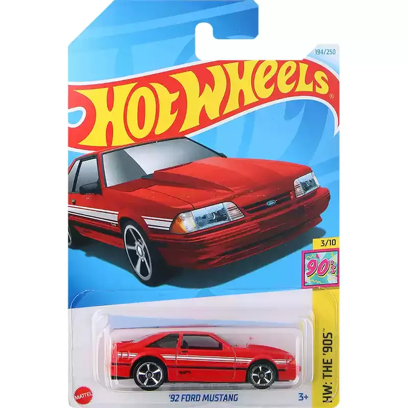 2025F Original Hot Wheels Car 92 Ford Mustang Scale 1/64 Diecast