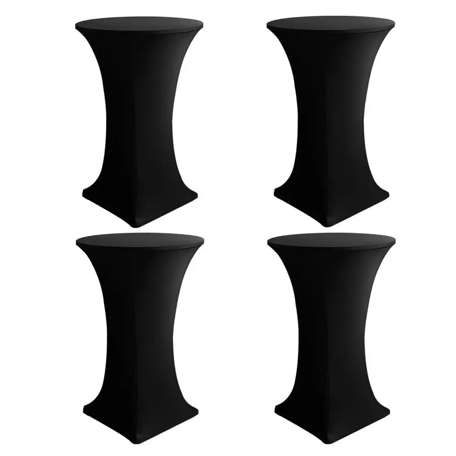 

Чехлы для коктейльных столов, 4 штуки, эластичные, из спандекса, с квадратными углами, для высоких коктейльных столов, для баров, пабов, черные, подходят для 30-дюймовых столов.