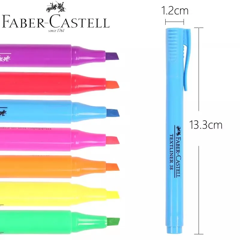 Imagem -02 - Faber Castell Art Highlighter Pen Textliner Pastel Fluorescente Marcador Brilhante Escrita Artigos de Papelaria Pcs