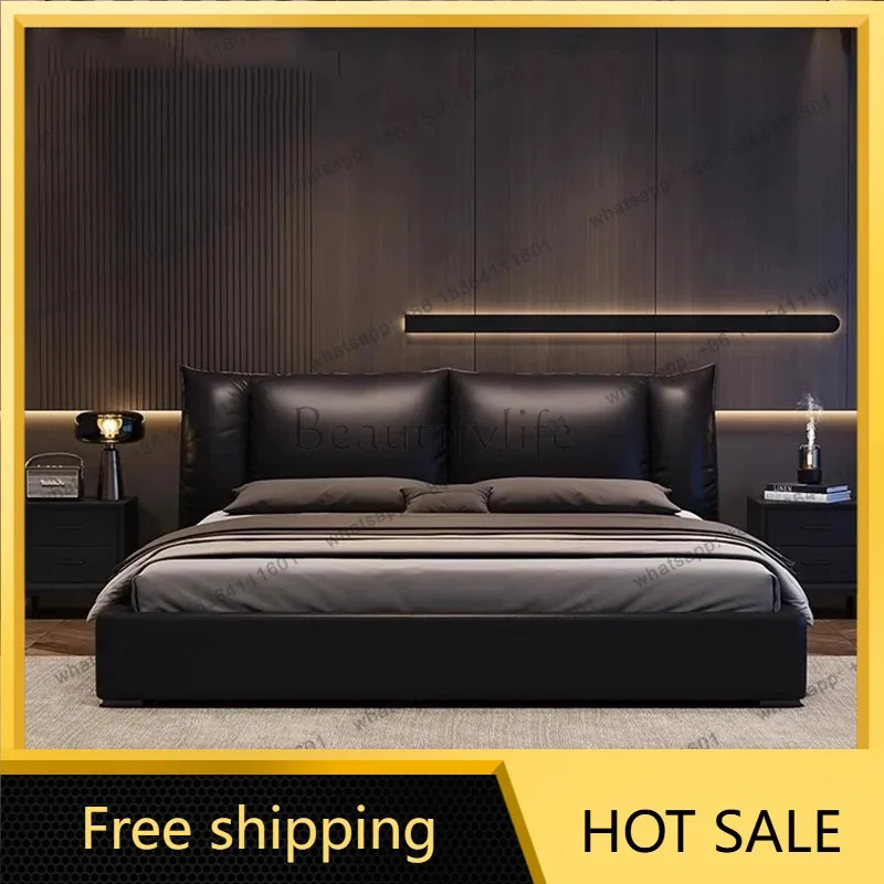 FG Large Comforter Adult Bed Frames Luxury Platform Headboards Bedroom Double Bed King Size Bedframe Lit 2 Personnes Furniture H