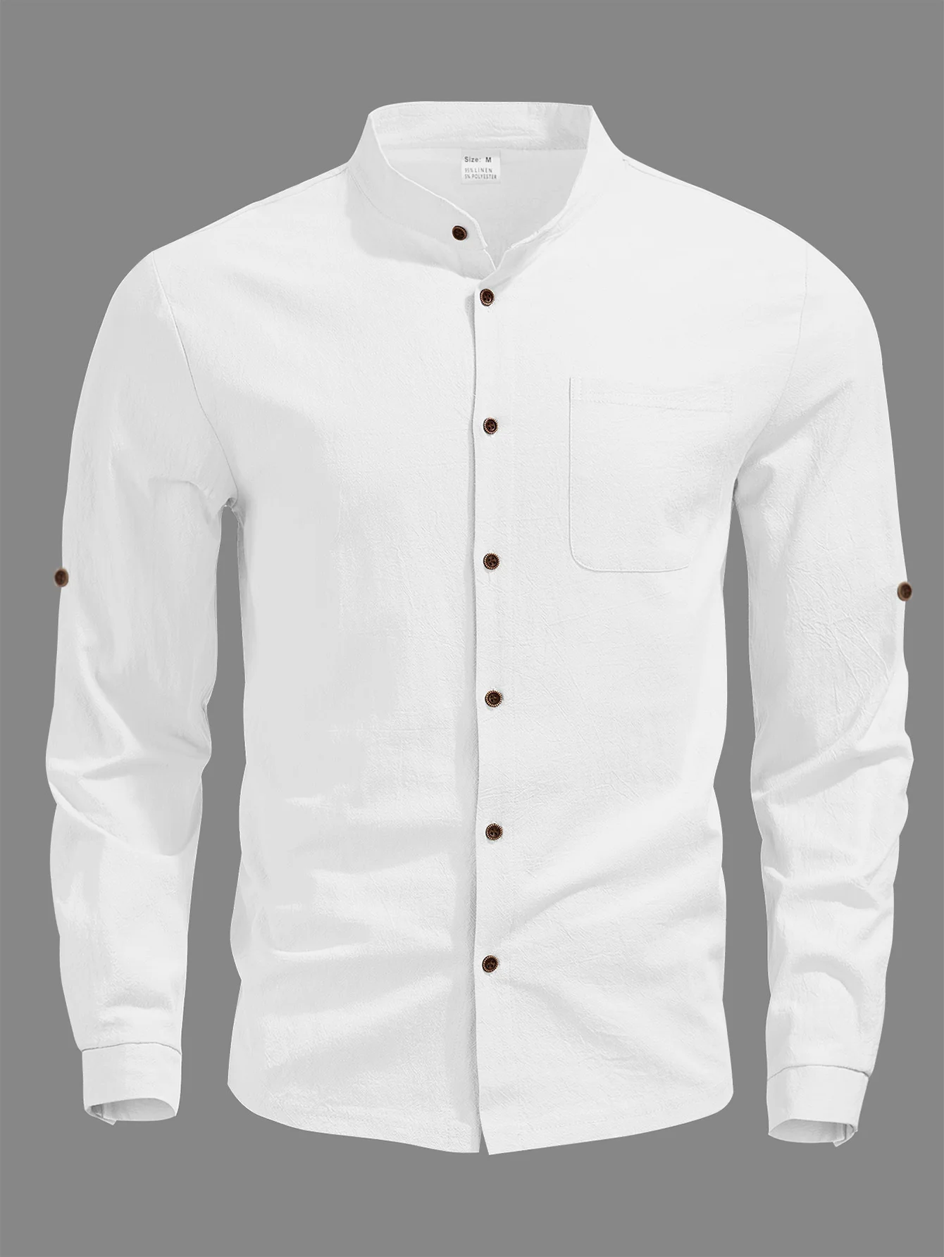 Men's Linen Stand-C…