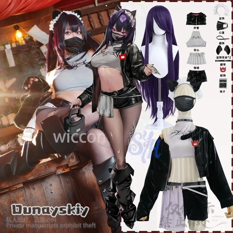 

Anime Game NIKKE Goddess Of Victory Cosplay Sin Costume Sexy Black Jirai Kei Girls Coat Y2k Dress Lolita Japanese Cos Halloween