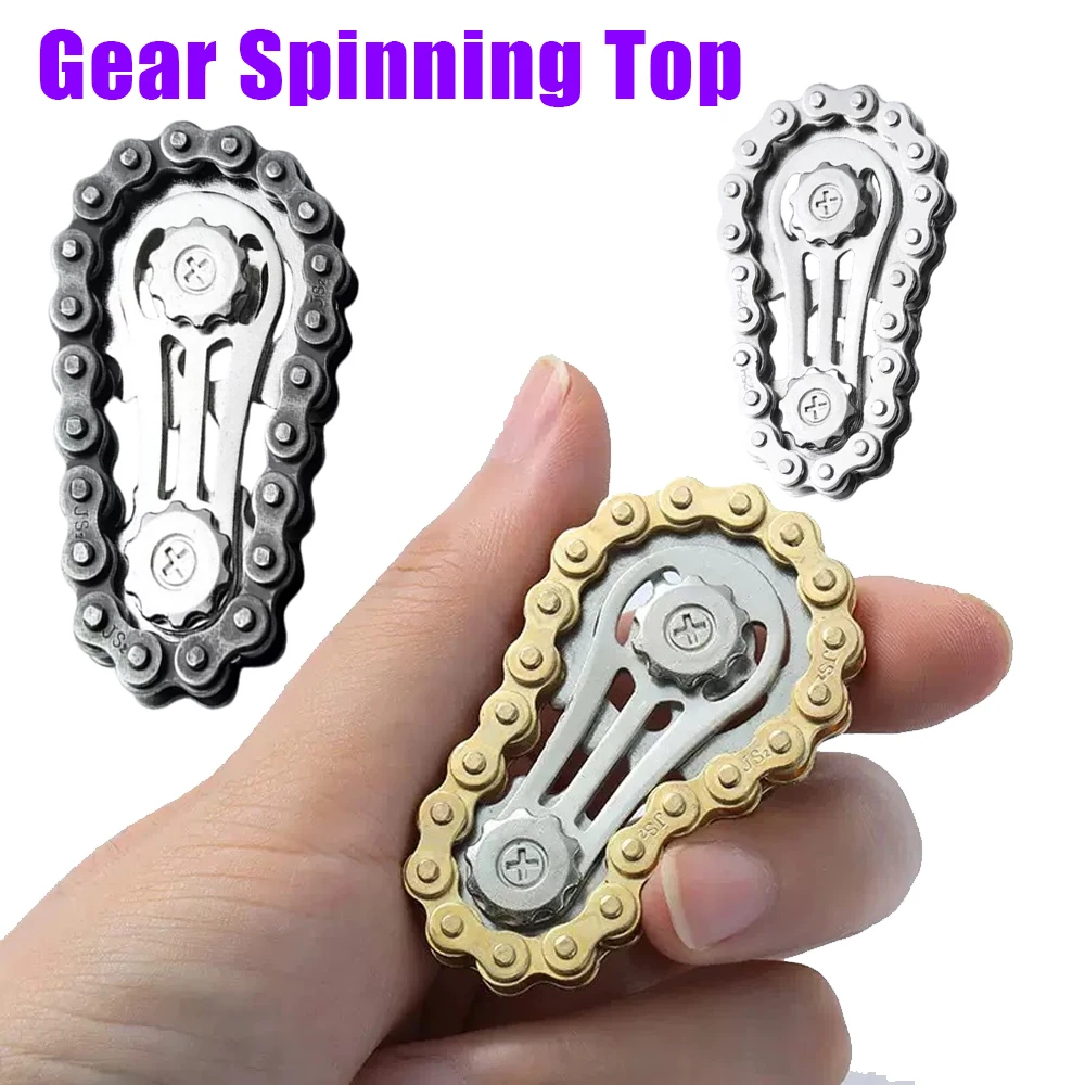 Fidget Spinner – chaîne métallique pour adulte, jouet de vélo, équipement de Stimulation sensorielle, soulage le Stress et l'anxiété, Gadgets de bureau sympas