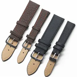 Top Leather Watch Band 10mm 12mm 14mm 16mm 18mm 20mm 22mm Watchband For Women Men Watch Accessories Solid Buckle Black Brown