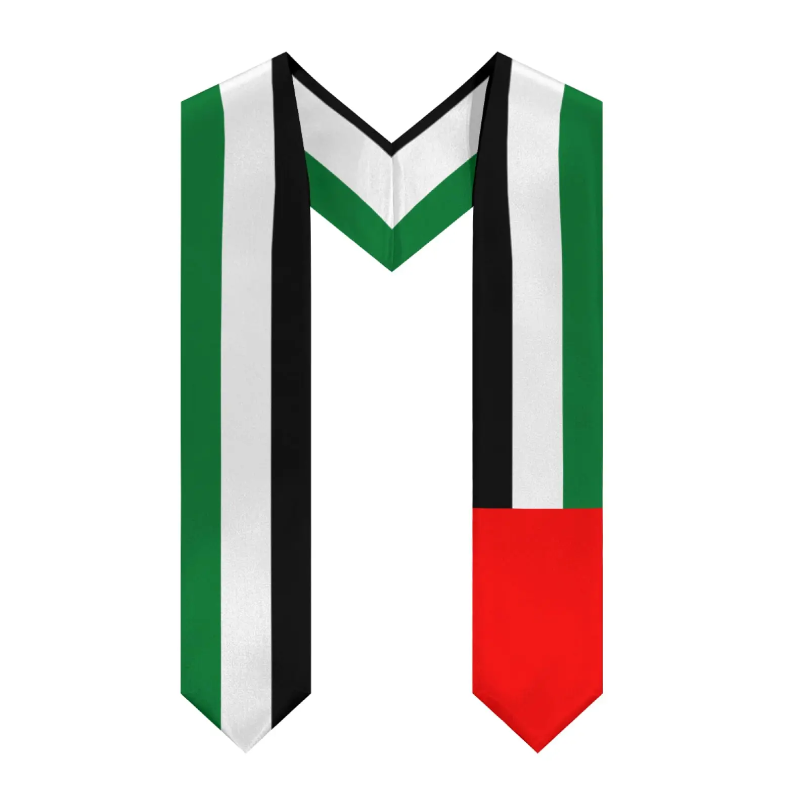 

2025 United Arab Emirates Flag V-neck Graduation Stole Shawl Sash Honor For Study Aboard International Students