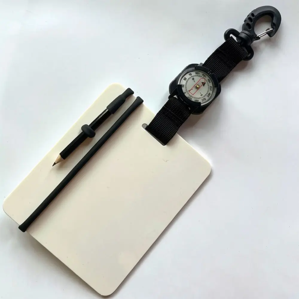 Under Water Writing Slate Scuba Diving Compass Board Rotating Clip Snorkeling Essential Tool With Anti Lost Pen