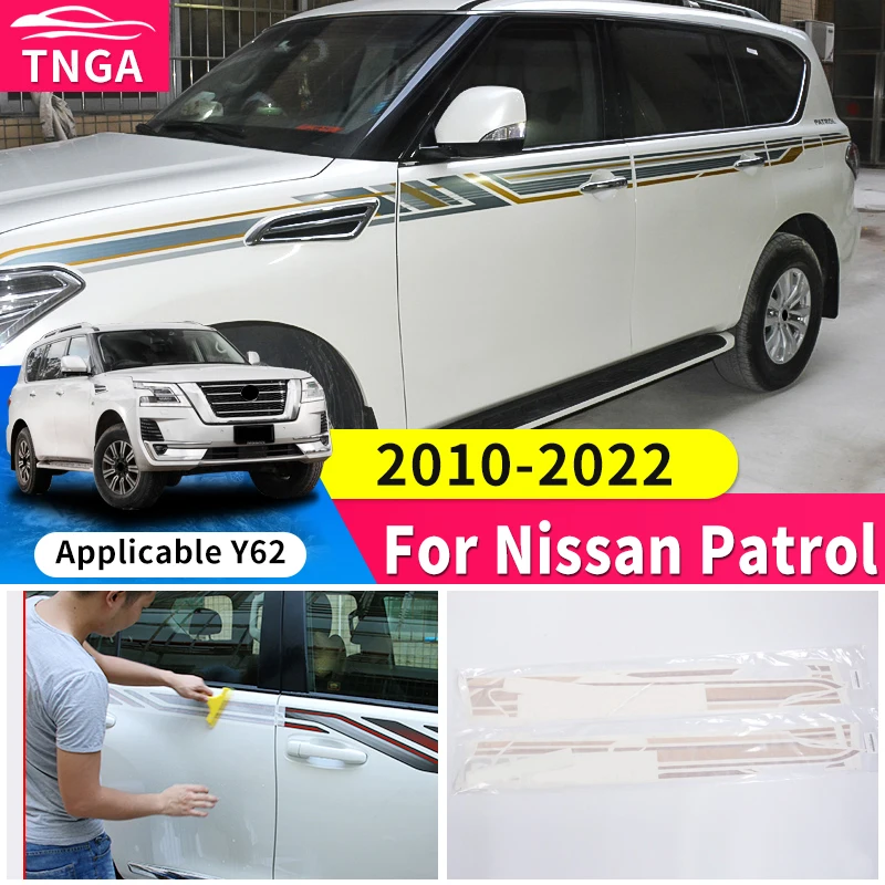 

Подходит для 2010-2022 Nissan патруль Y62, наклейка на кузов автомобиля, Модифицированная наклейка на дверь автомобиля, длинная полосатая наклейка, украшение