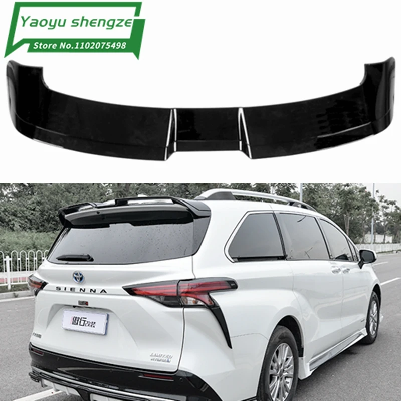 For Toyota NEW Sienna Spoiler 2020-2022 ABS Plastic Material Primer Color Rear Boot Trunk Wing Rear Roof Spoiler Car Accessories