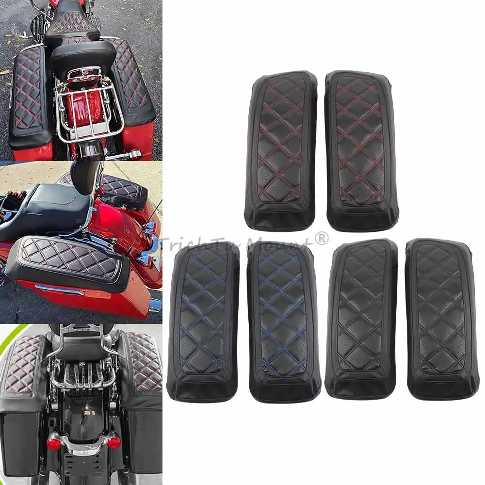 For Harley Touring Street Road Electra Glide Ultra Limited FLHTK Road King 2014+ Motorcycle Hard Saddlebag Lid Cover Leather