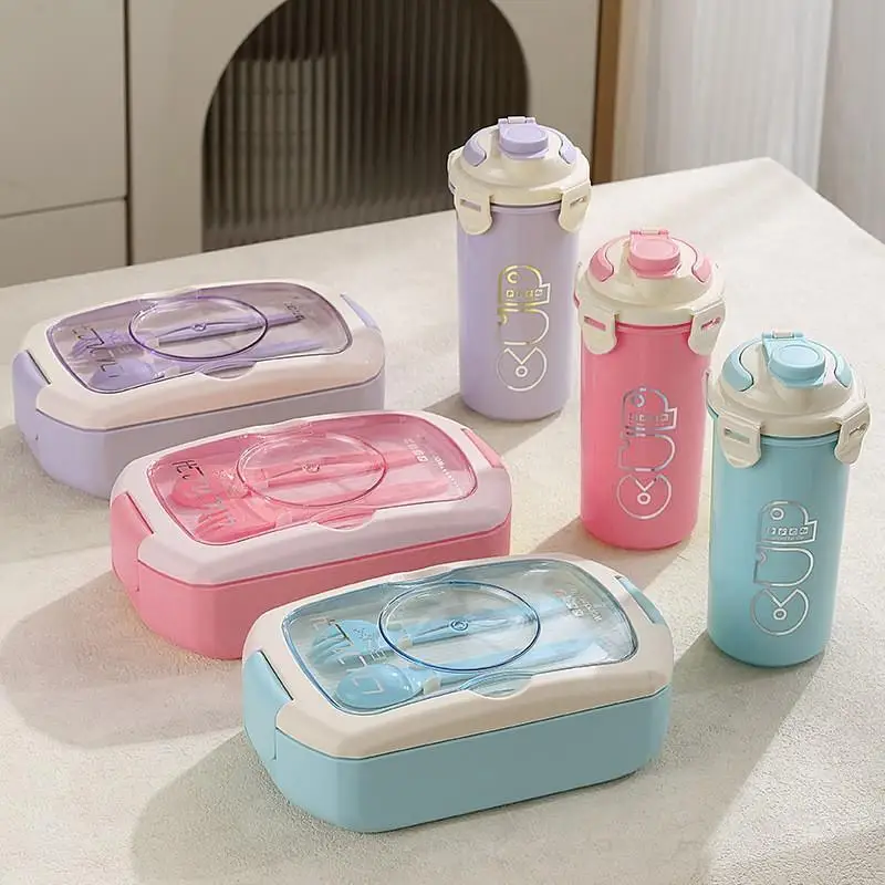 [S]Portable Compartmentalized Bento Box (with Cup) – Microwave-Safe, Airtight Food Storage Container