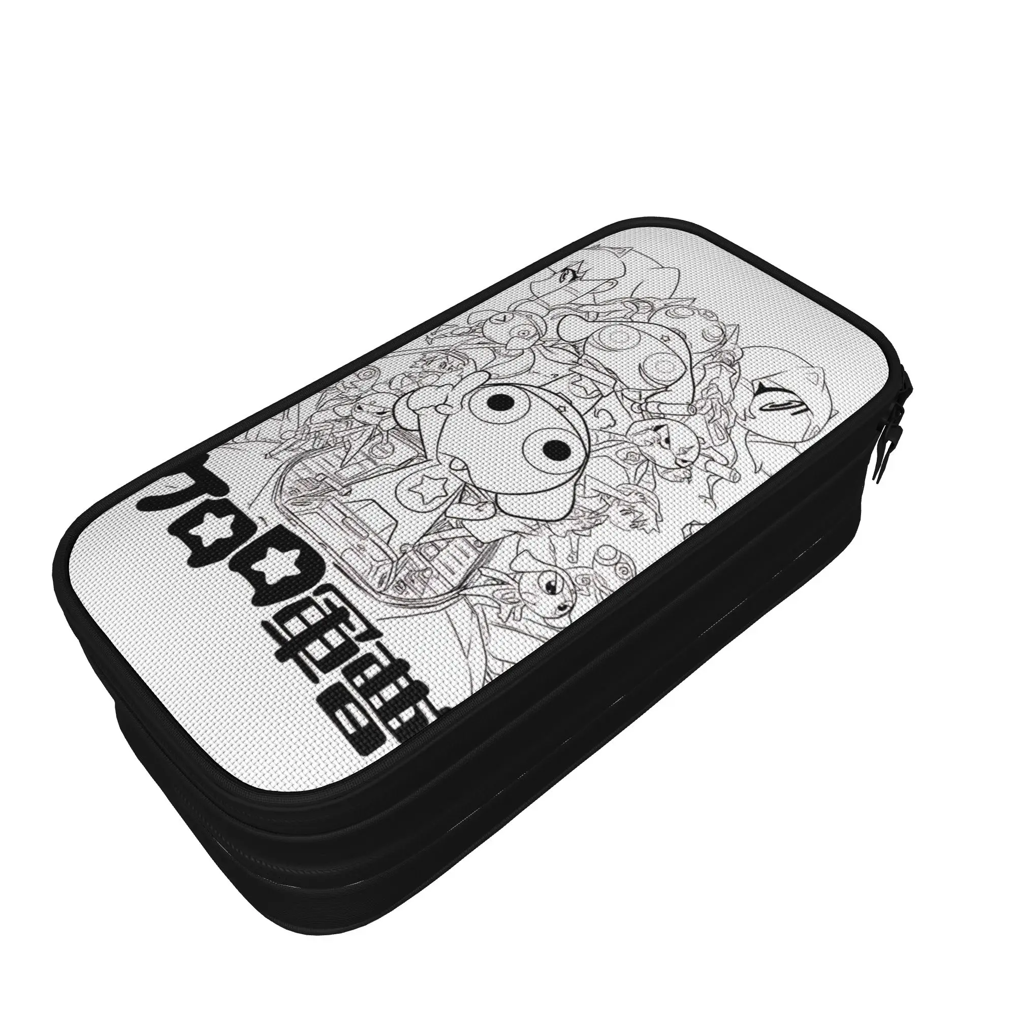 Large-capacity Pencil Pouch Keroro manga School Supplies  Double Layer Pen Case Girl Makeup Bags Birthday Gift