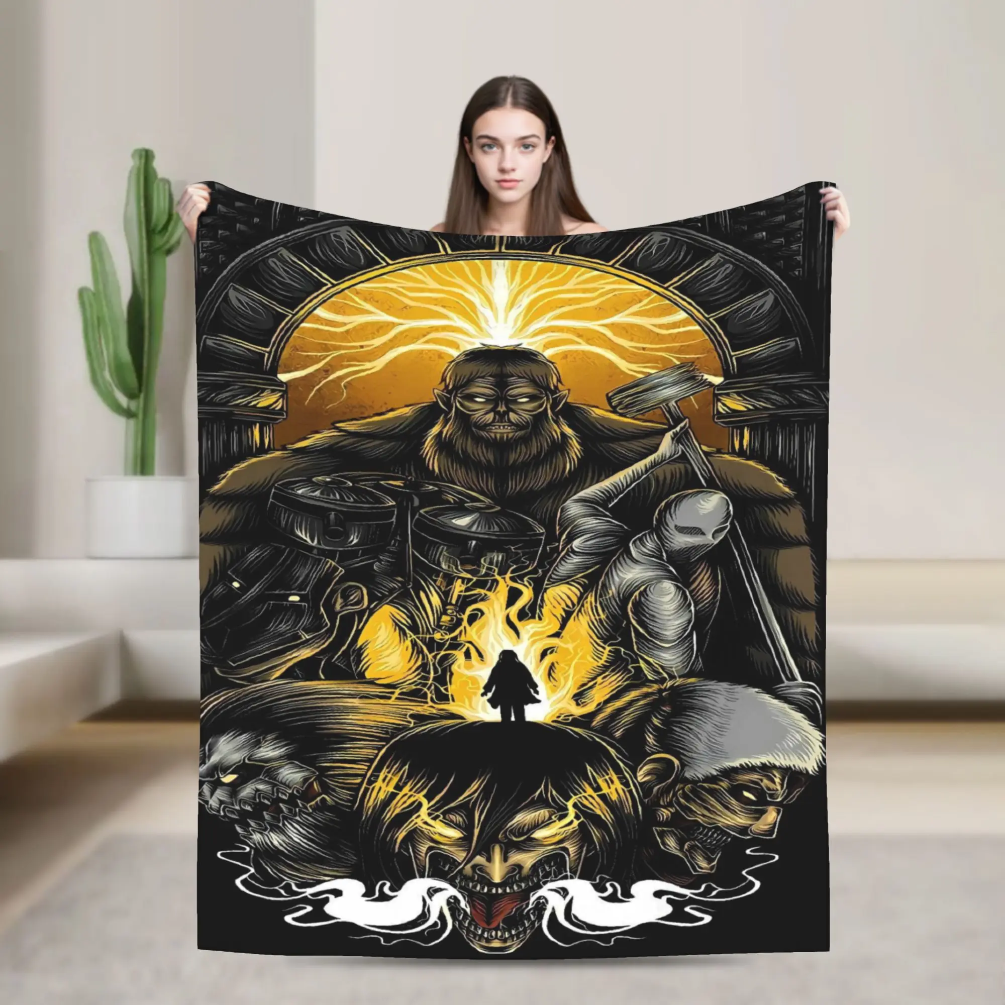 Anime Attack on Titan Blanket Quality Warm Soft  Throw Blanket Winter Camping Bedroom Novelty Bedspread