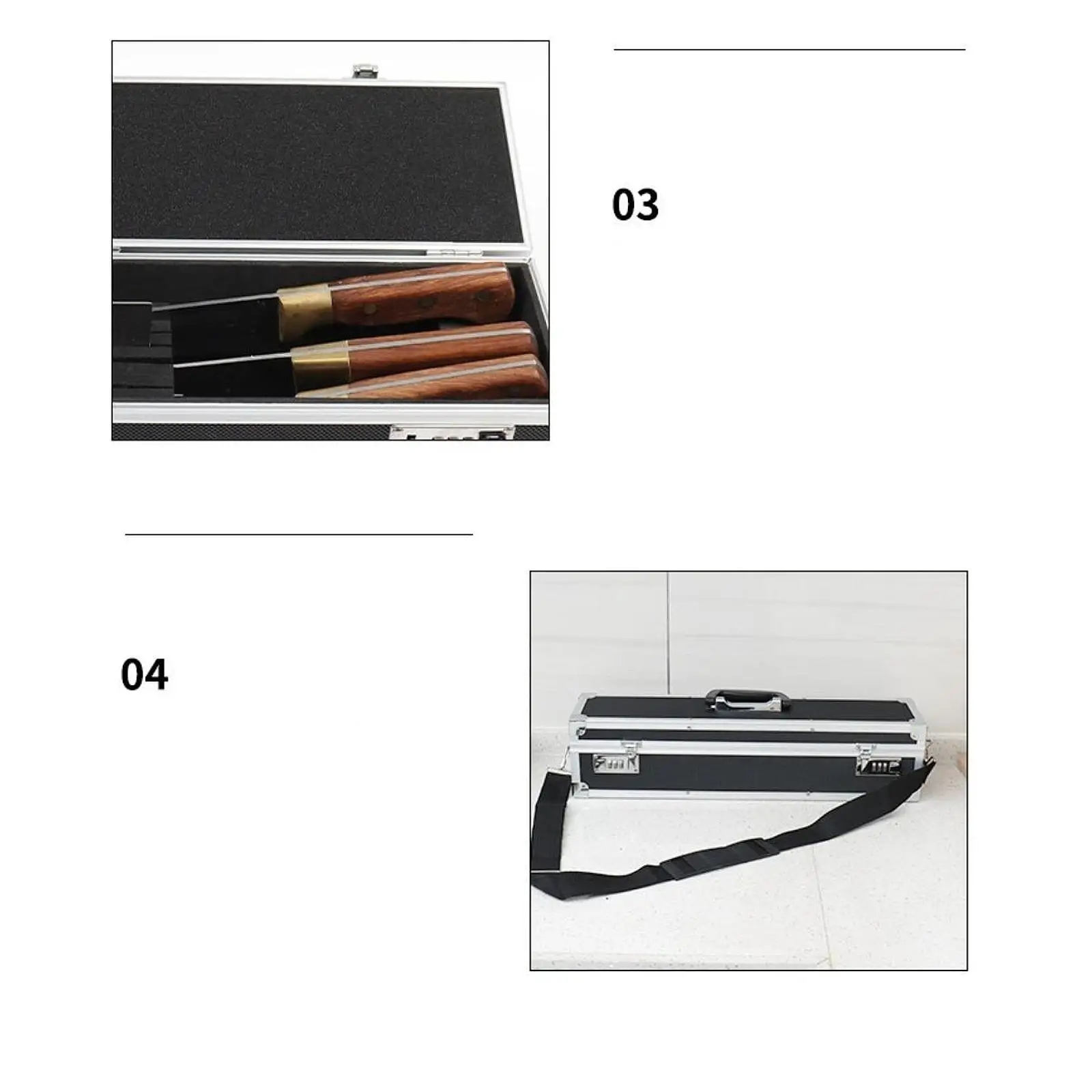 Chef Knife Case with Handle Foam Inserts Convenient Protector Carrying Case Hard Shell for Cooking Classes Culinary School