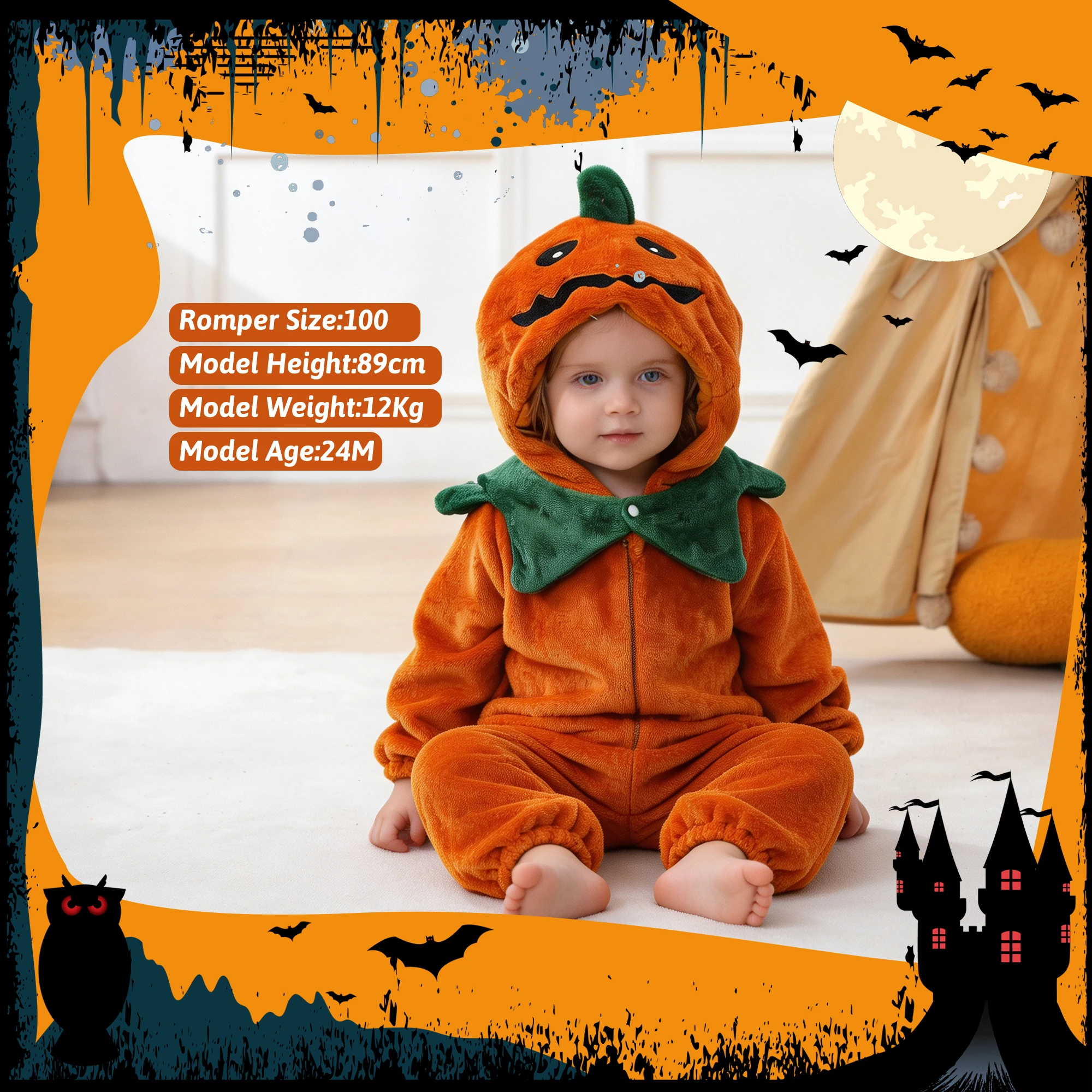 MICHLEY Halloween Cosplay Neugeborenes Baby Mädchen Kleidung Strampler Cartoon Giraffen Kostüm Jumpsuit Winter Warmer Einteiler Outfit für Jungen – Detail 8