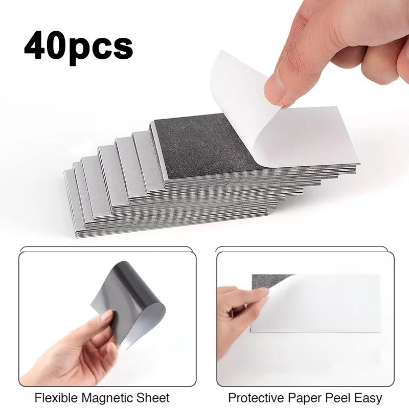 Self-Adhesive Magnetic Mat Sheets Rubber Magnet Flexible Magnet Sheet Perfect for Fridge Crafts Photo Picture Decor Easy Peel
