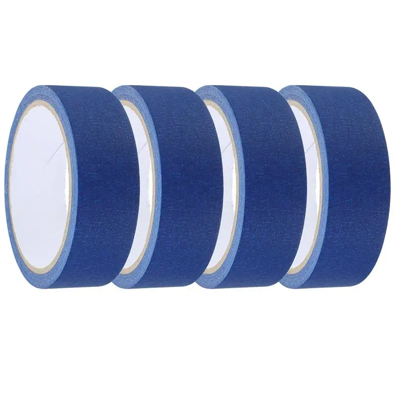 4 Rolls Masking Tape Blue White Spray Paint Artist for Crafts Hand Torn Low Tack Labeling Paper DIY Tapes