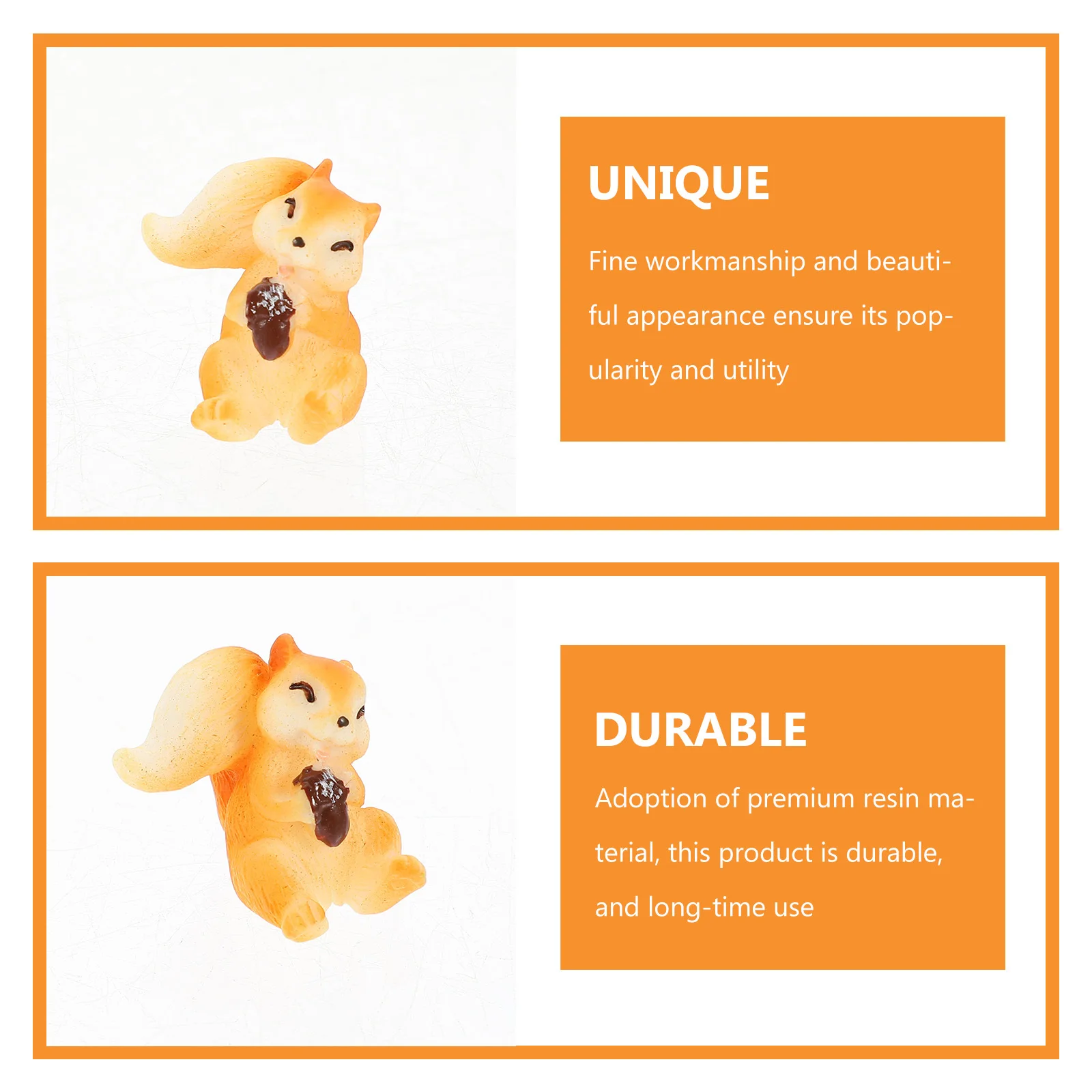 

10Pcs Miniature Squirrel Resin Ornaments Durable Micro Landscape Decorations Garden Crafts Bonsai Decor Mini Adornments