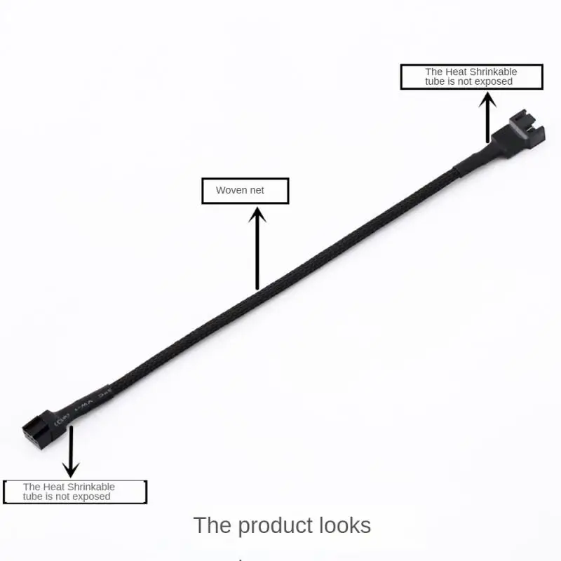 Pwm Temperature Control Line Safe And Durable Pressure Resistance Motherboard Fan Extension Cable Stable Output Pvc Insulation