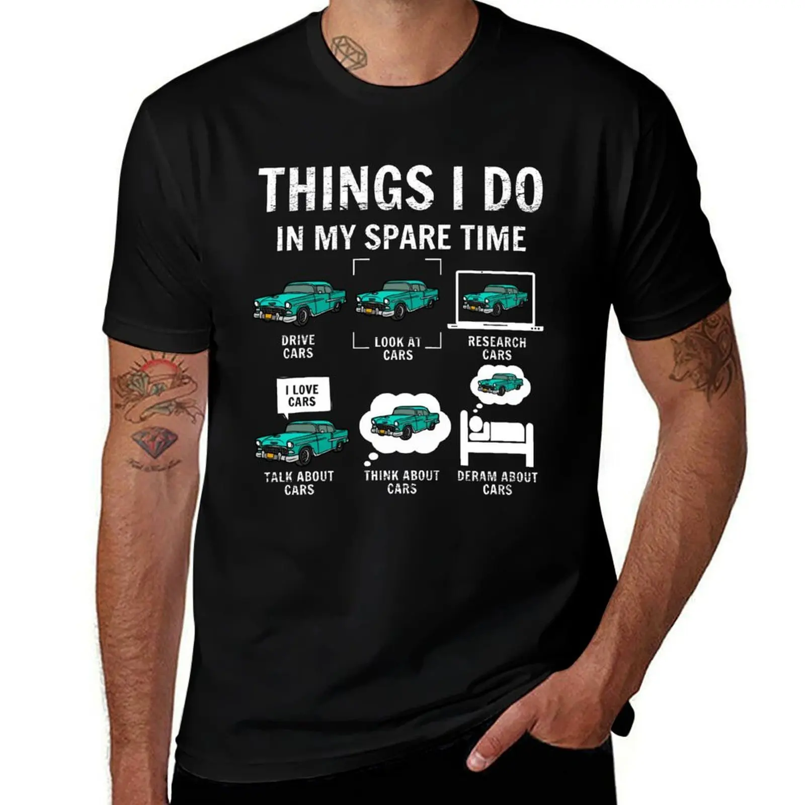 

Things I Do In My Spare Time Car - funny Car Lovers | Gift for Husband, Father, Dad, Muscle Car T-Shirt