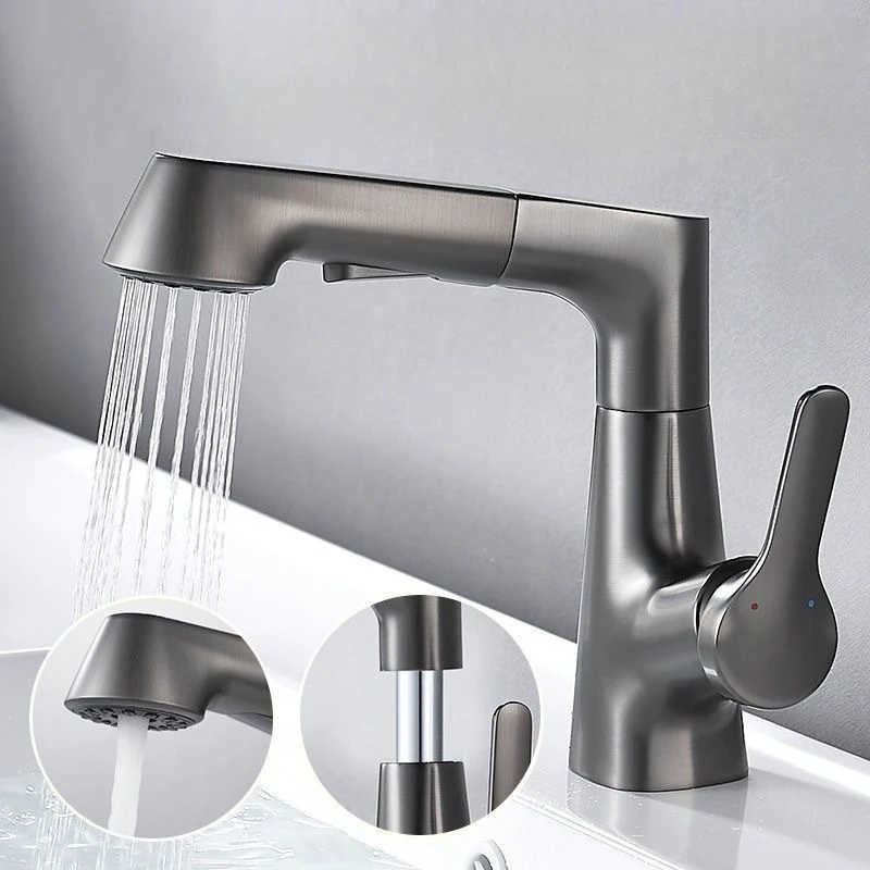 Basin pull-out faucet, bathroom lifting and rotating washbasin faucet, dual-purpose cold and hot