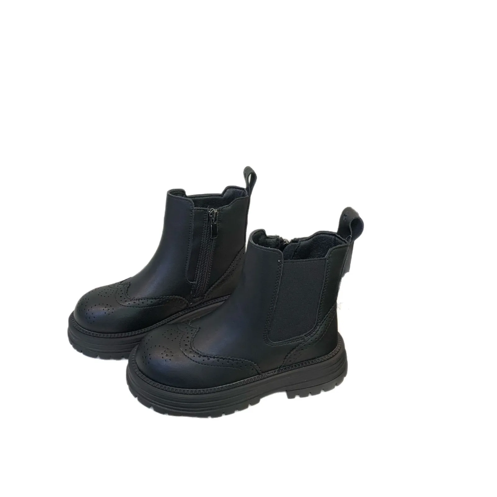 

Зимние детские новые ботильоны в британском стиле для девочек на флисовой подкладке, детские модные повседневные кожаные ботинки принцессы для малышей